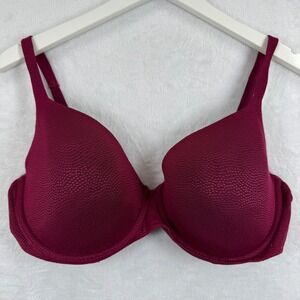 Victoria's Secret Body by Victoria Lined Demi Bra 38DD Dark Red Honeycomb 6352